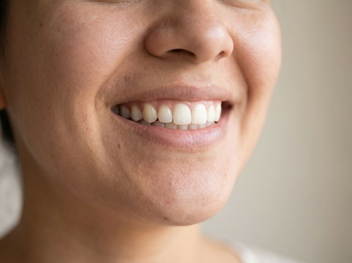 La misma sonrisa después del blanqueamiento, con dientes más blancos